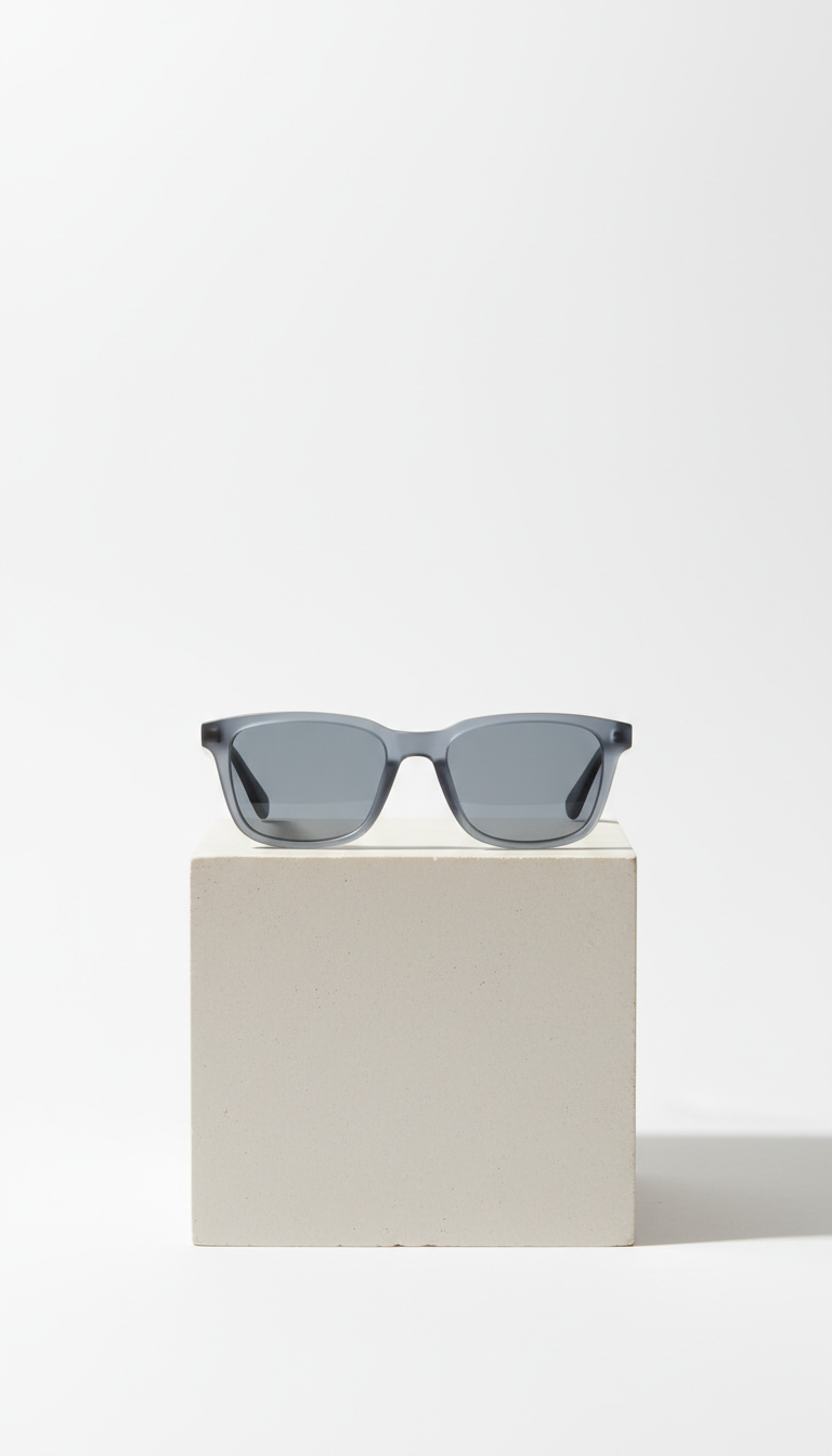 Angular Frosted Silver Acetate Sunglasses