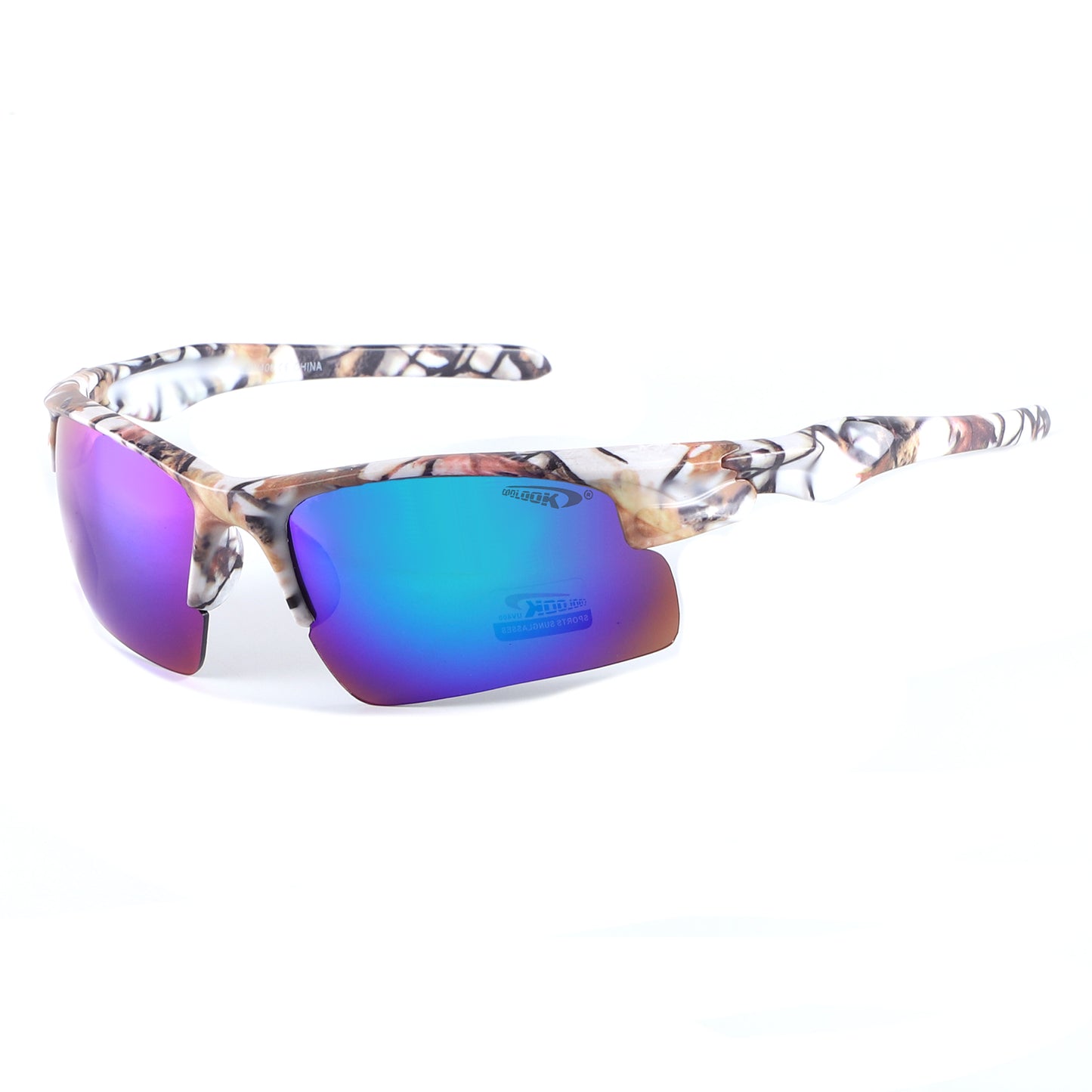 Coolook Semi-Rimless Camo Print Sunglasses CL10843