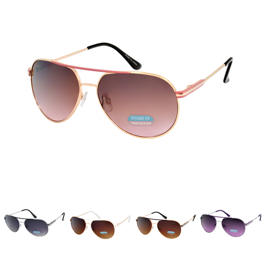 Stylish Aviator Sunglasses with Colored Side Frames & UV Protection Lenses HJ1003