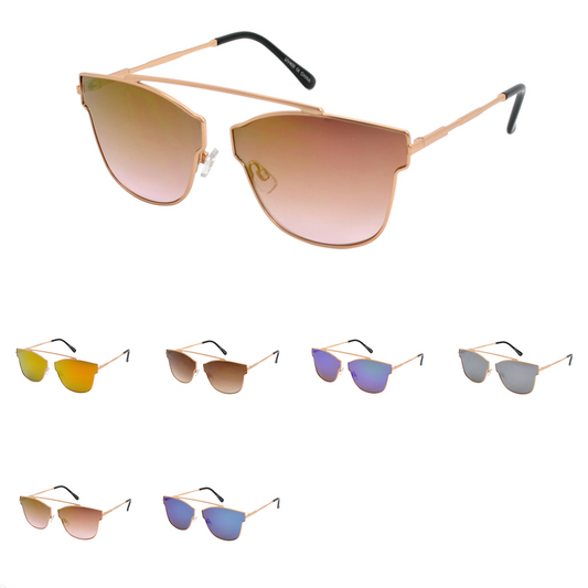 Urban Fashion Shield Sunglasses with Sleek Single Bridge Metal Frame HJ10117