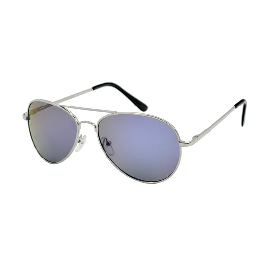 Retro Aviator Sunglasses with Vibrant Mirror Tint with Flexible Metal Arms J0880-REVO