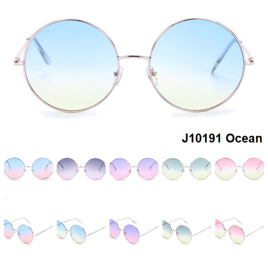 Vintage Round Sunglasses with Ocean Gradient Lenses J10191-Ocean