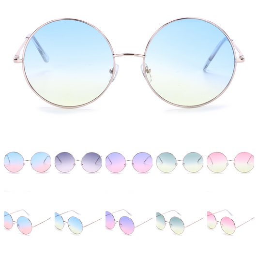 Vintage Round Sunglasses with Ocean Gradient Lenses J10191-Ocean