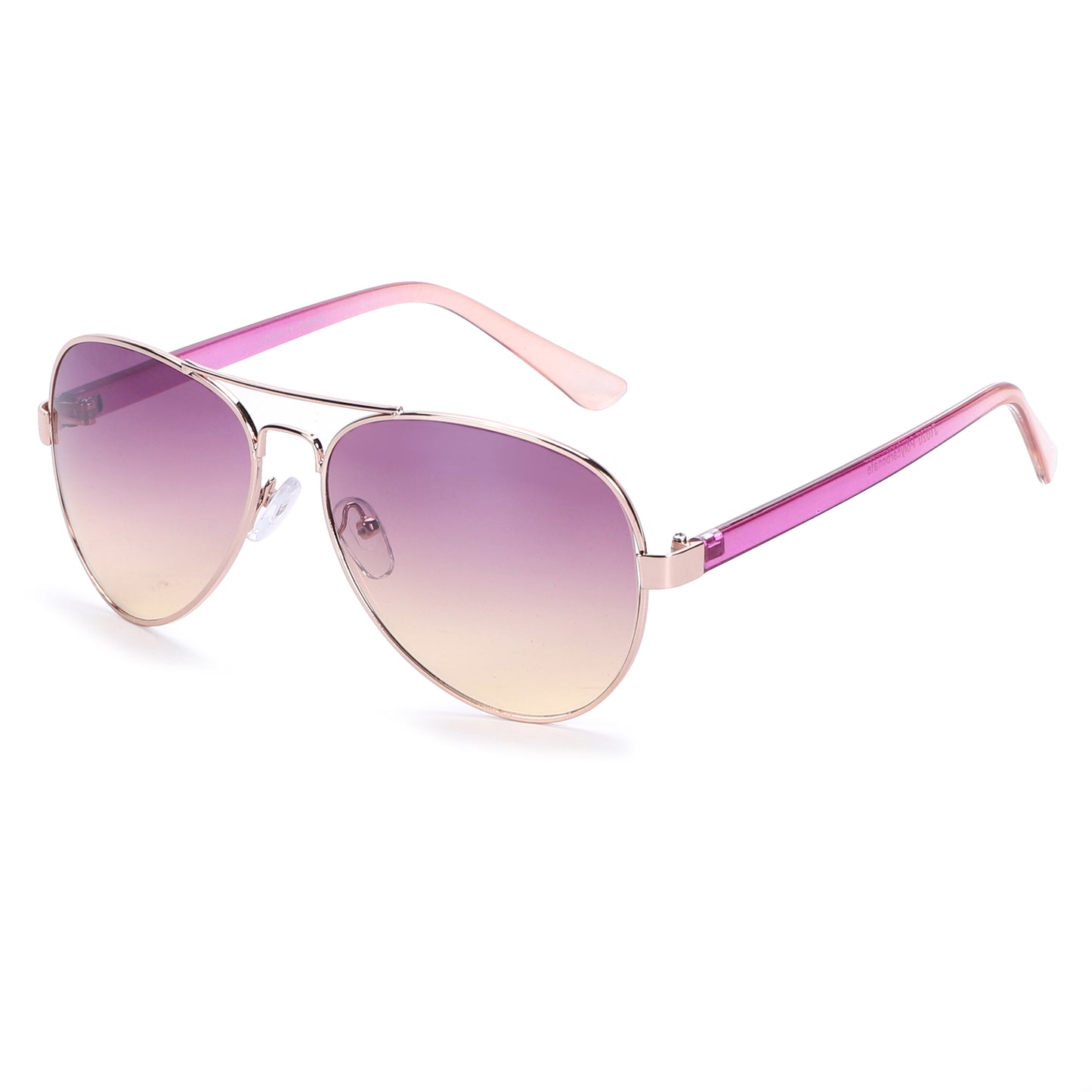 Fashion Aviators with Rose Gold Frame and Contrasting Two-Tone Slim Temples J1020