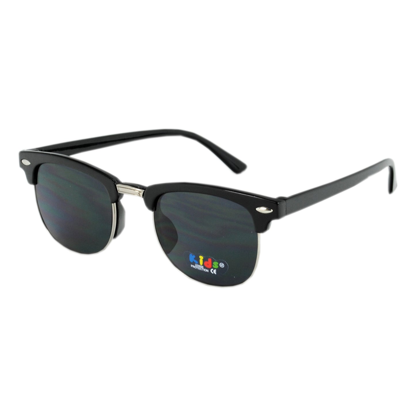 Kids' Stylish Clubmaster Sunglasses with Semi-Rimless Frames K077