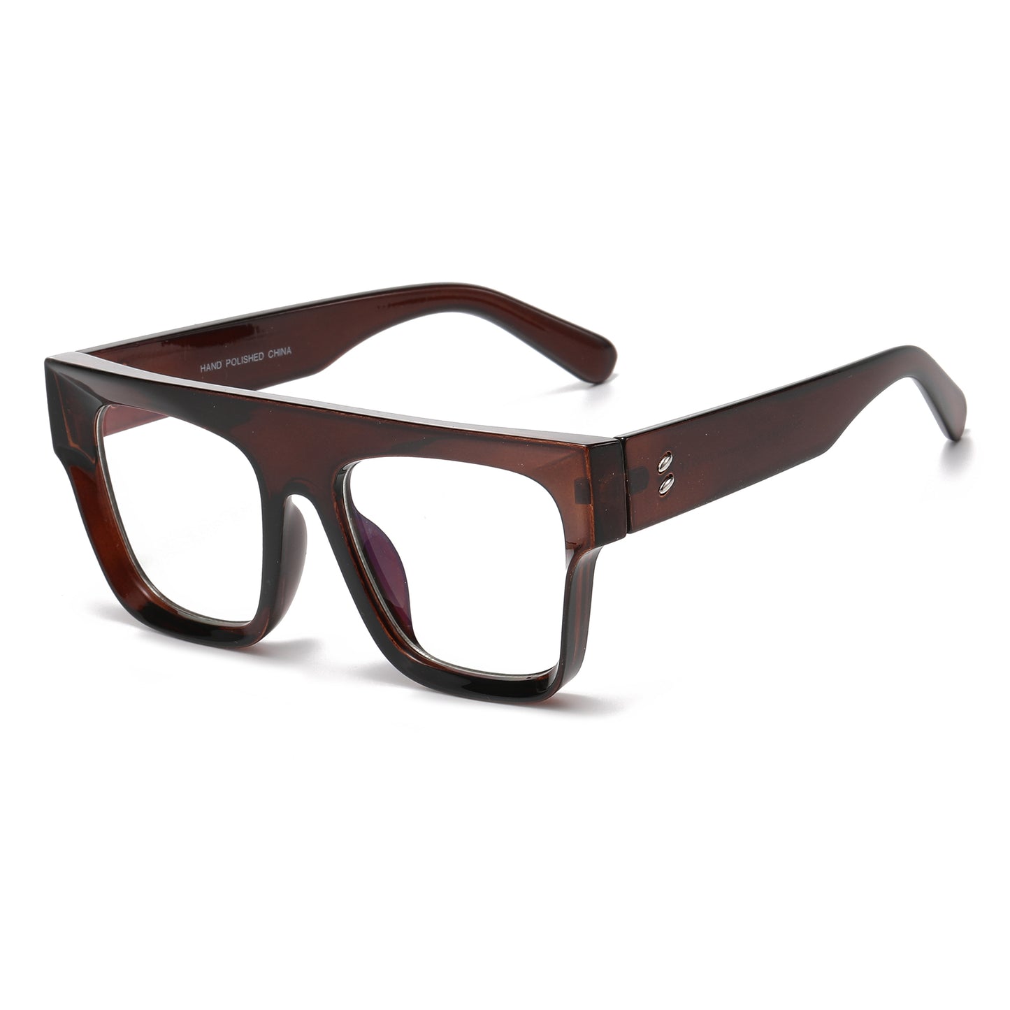 Crystal Fade Square Blue Light Blocking Glasses with Bold Transparent Frame P11077-BLB