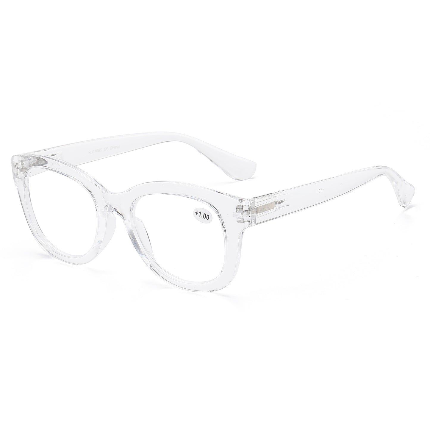 Unisex Retro Round-Square Reading Glasses with Thick Temples RJ11099