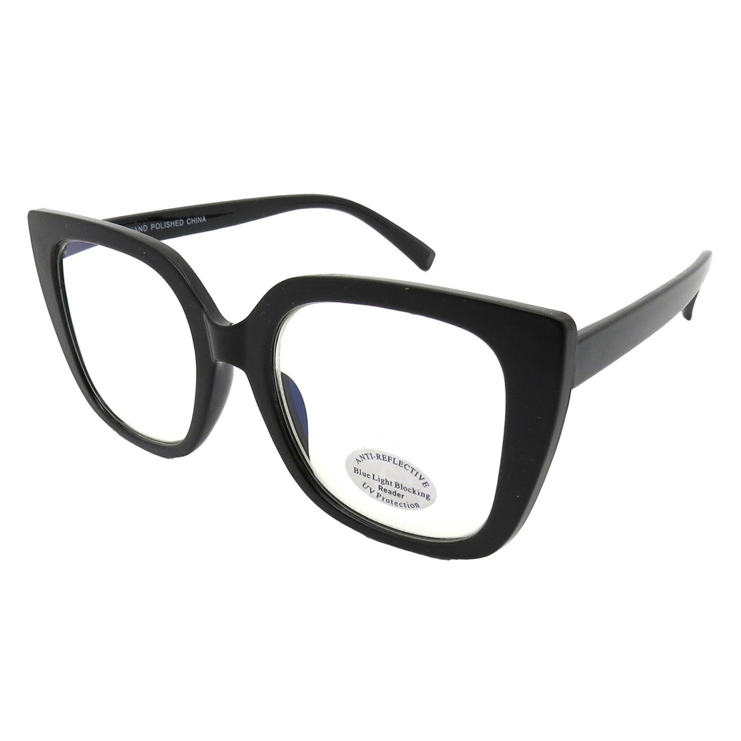 Women's Thick Frame Square Anti-Reflective Blue Light Reading Glasses RJ11134-BLB