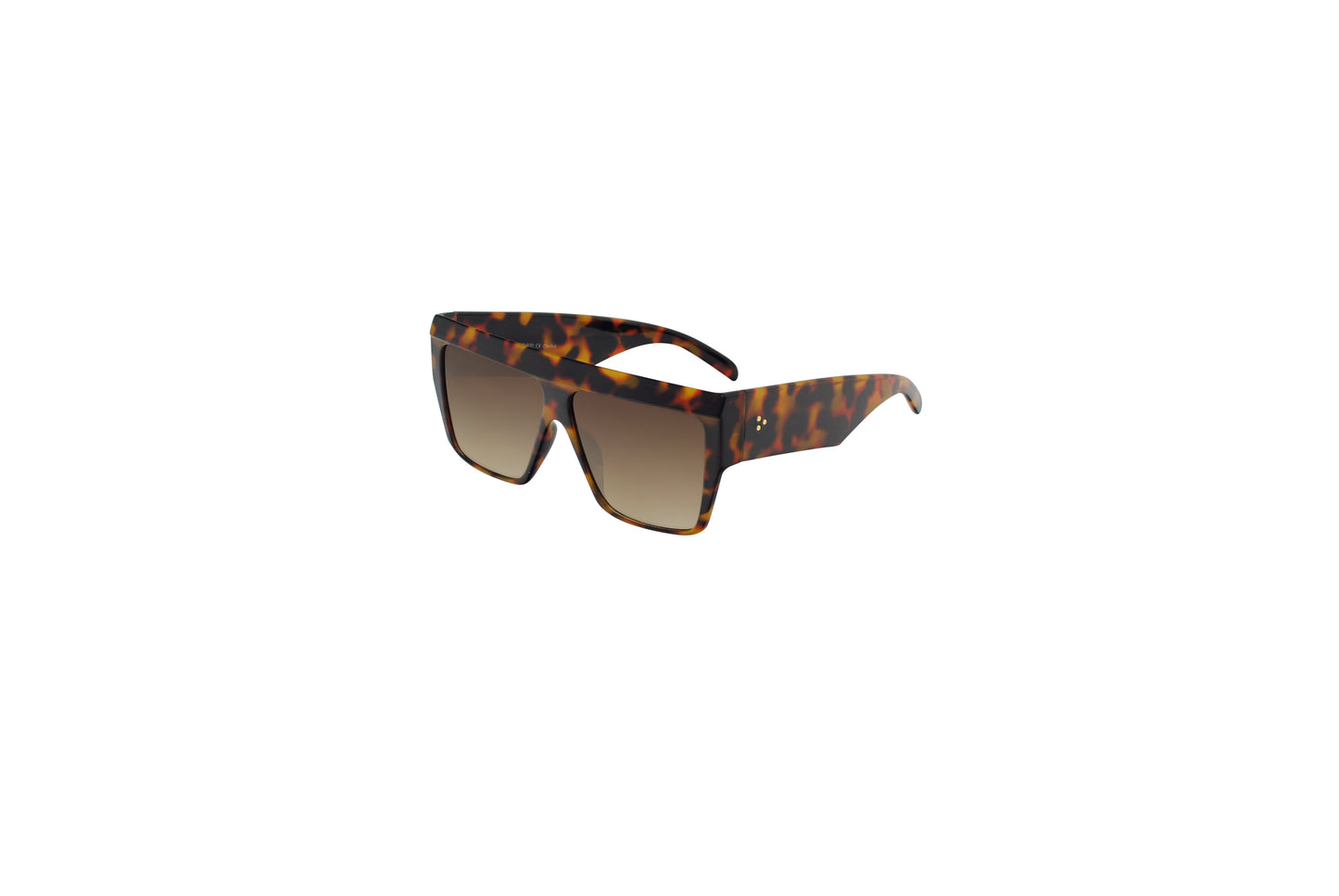 Thick Frame Square Flat-Top Sunglasses with Triple Dot Detail SK10633