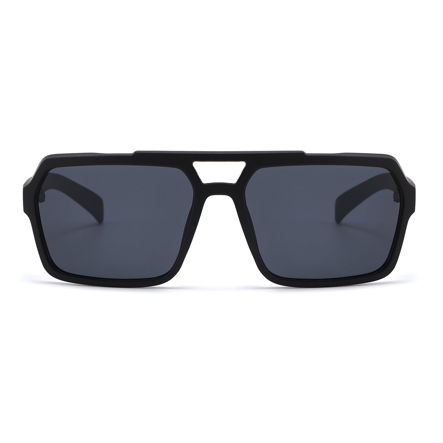 Retro Bold Flat-Top Sunglasses with Double Bar Bridge SK11138