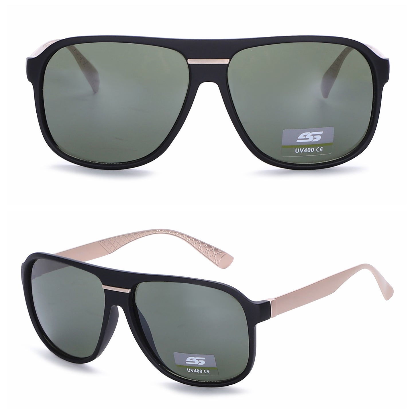 Matte-Finish Navigator Aviator Sunglasses with Gradient Lenses SS10495