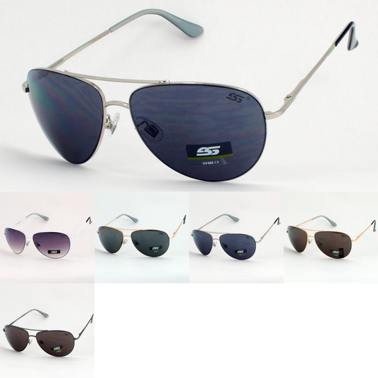 Premium Double-Bridge Aviators with Gradient & Solid Color Tints SS8009