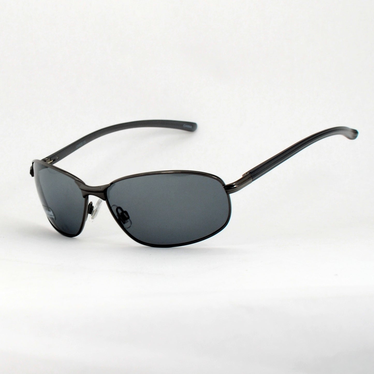 Men's Semi-Rimless Metal Wrap Polarized Sunglasses for Outdoor Performance SS8073-PL
