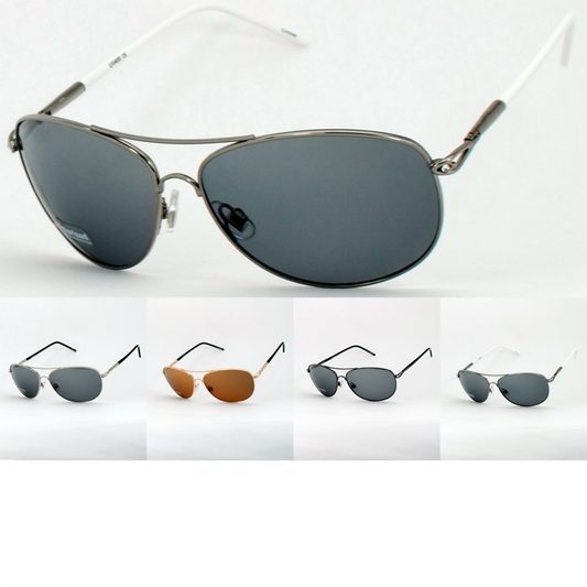 Classic Polarized Aviator Sunglasses with Two-Tone Comfort Temples SS8076-PL