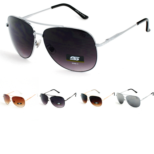 Urban Navigator Shades with Thin Metal Frames and Dark Tinted Lens SS8095