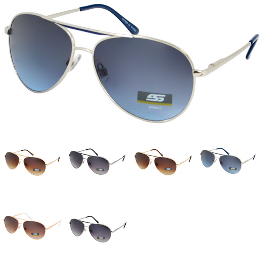 Premium Teardrop Aviators Sunglasses with Gradient Lenses and Double Bridge SS8118