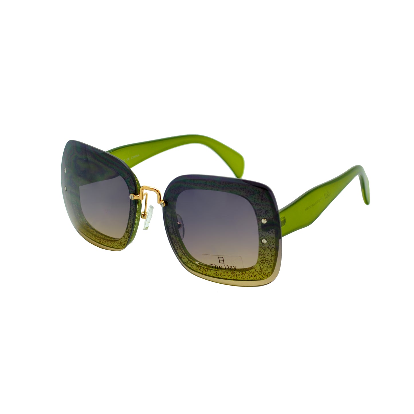 Modern Oversized Square Sunglasses with Glitter Accents TD10153