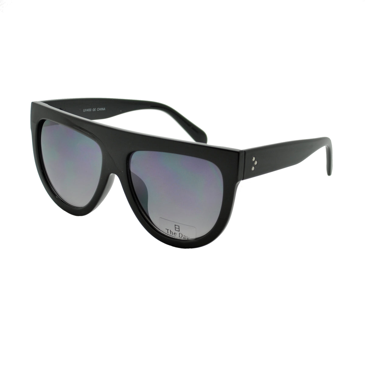 Flat Top Sunglasses with Gradient Lens & Triple-Dot Detail TD10154