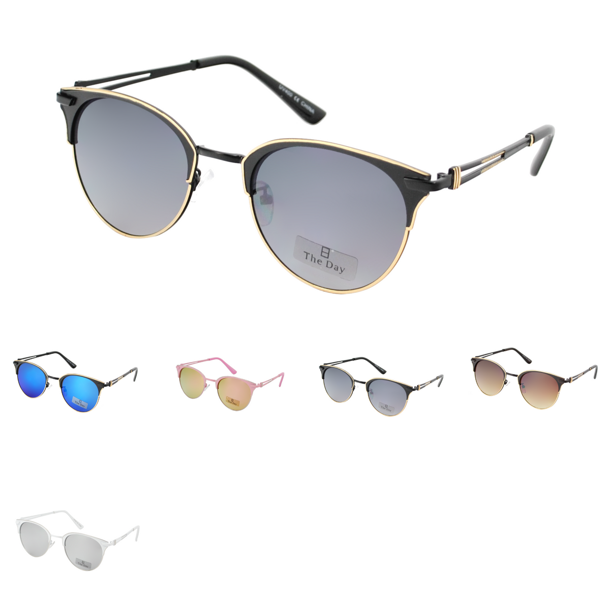 Modern Clubmaster Sunglasses with Split Temple Design TD10157