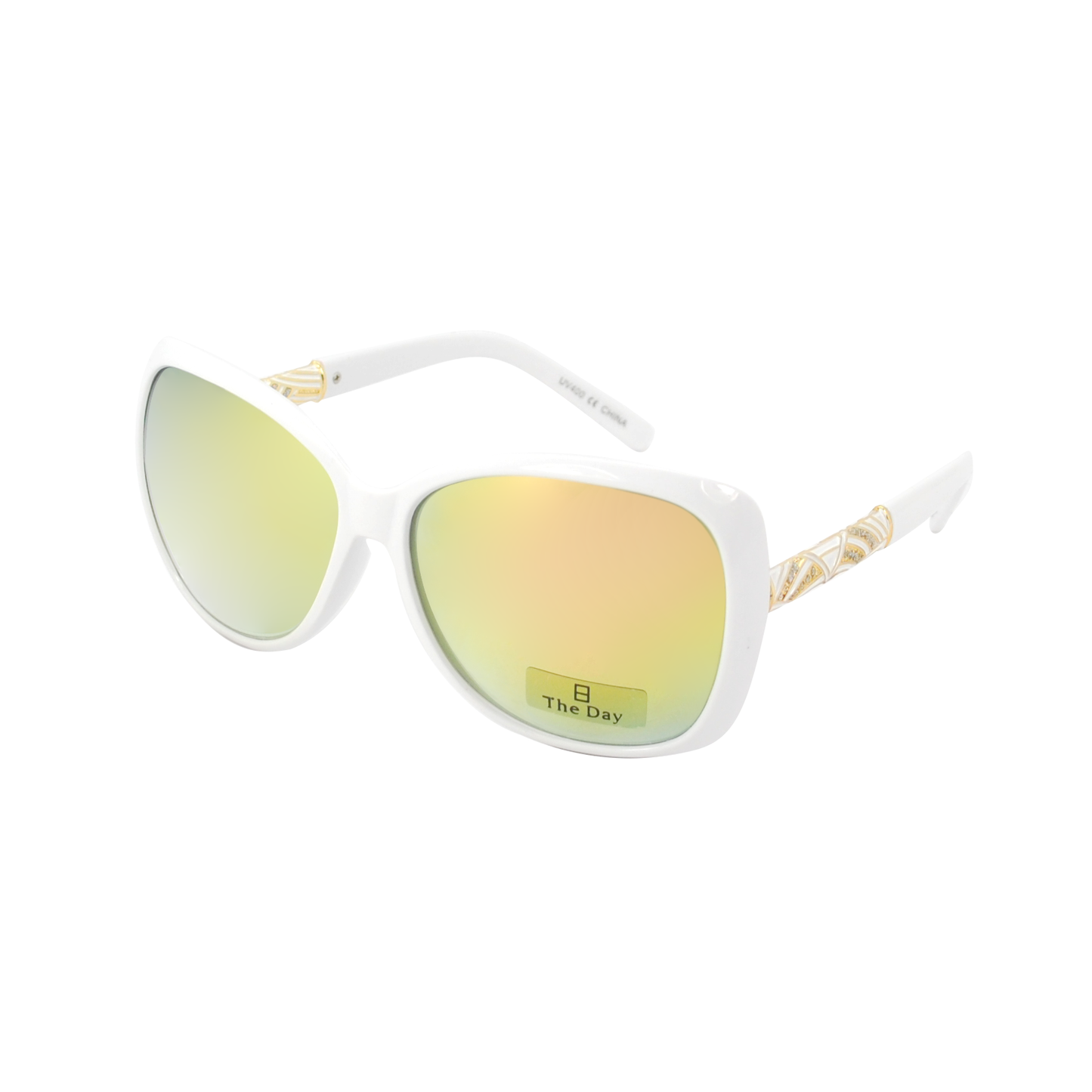Square-Butterfly Sunglasses with Mosaic Temple Accents TD10159