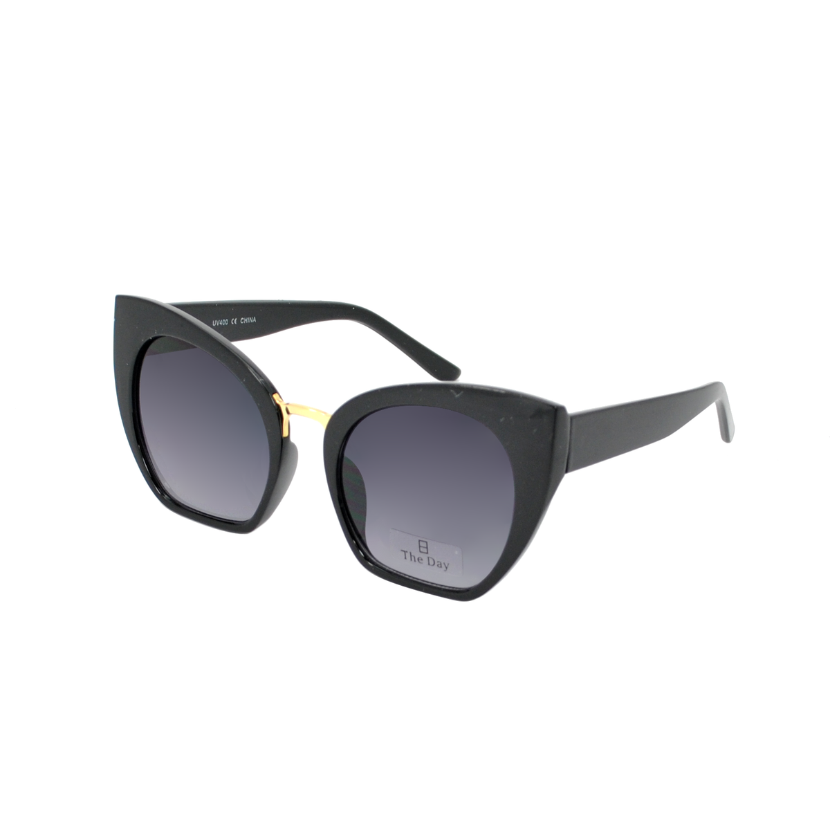 Modern Cat-Eye Sunglasses with Gradient Lens and Gold Bridge TD10273