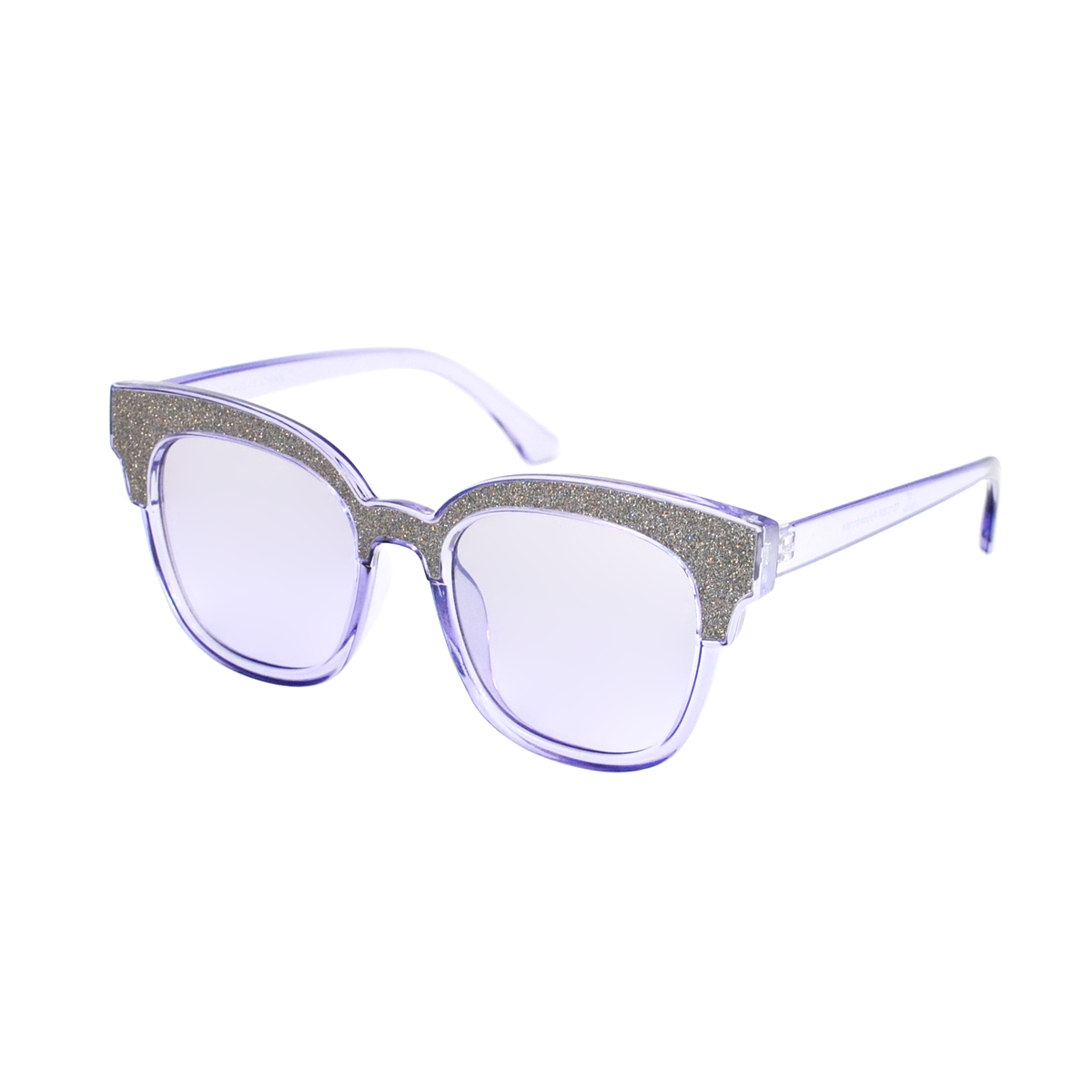 Cat-Eye Sunglasses with Glitter Brow Accent & Gradient Lens TD10306