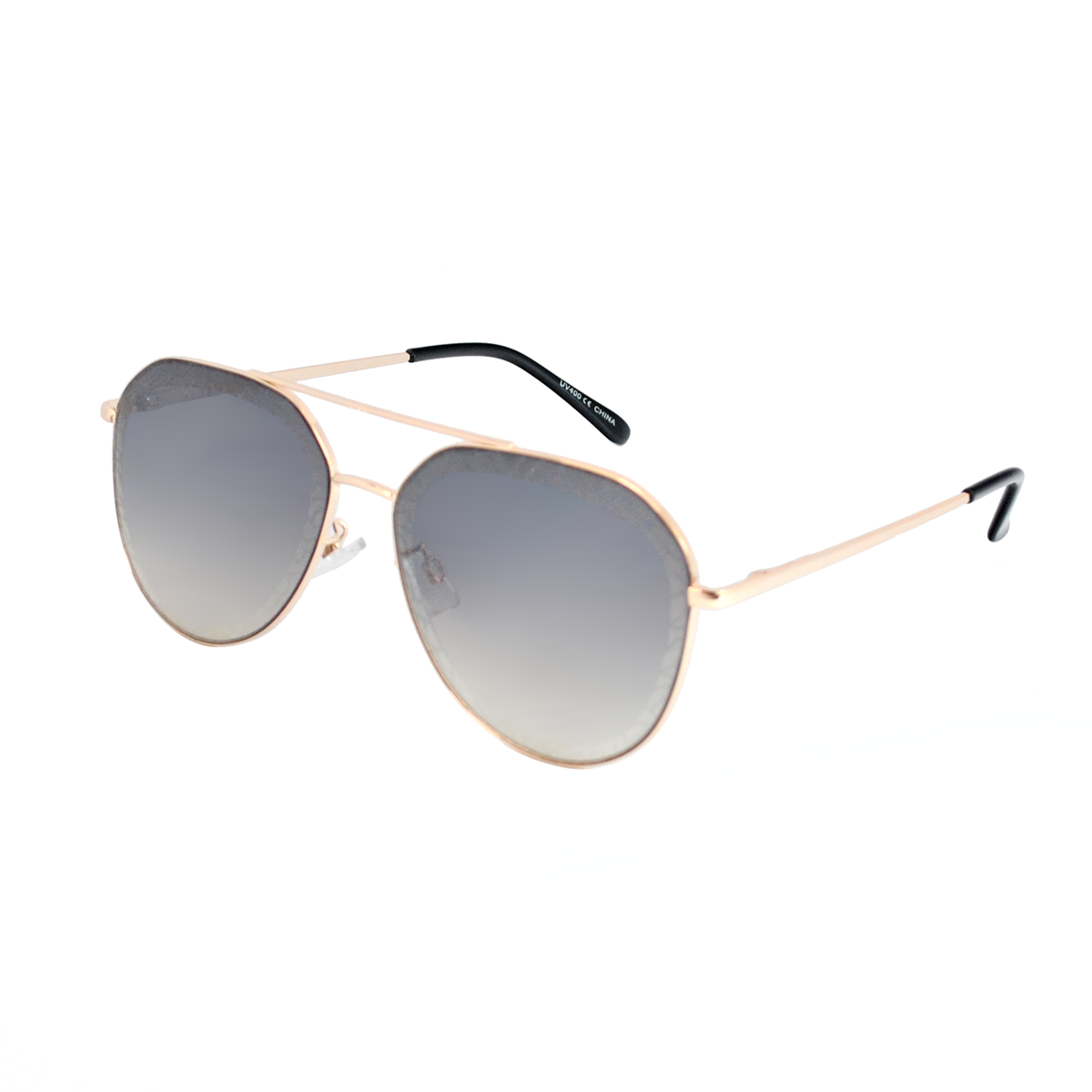 Mosaic Pattern Rim Aviator Sunglasses with Mirrored Color Lenses TD10324