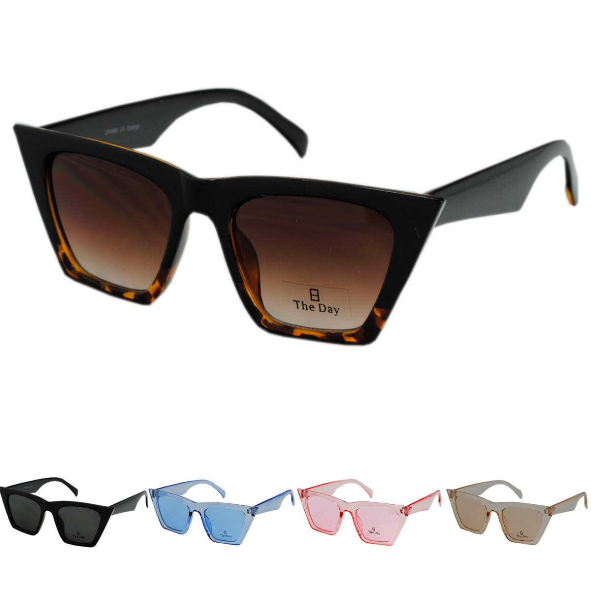 Translucent Square Winged Sunglasses with Tinted Lenses TD10376
