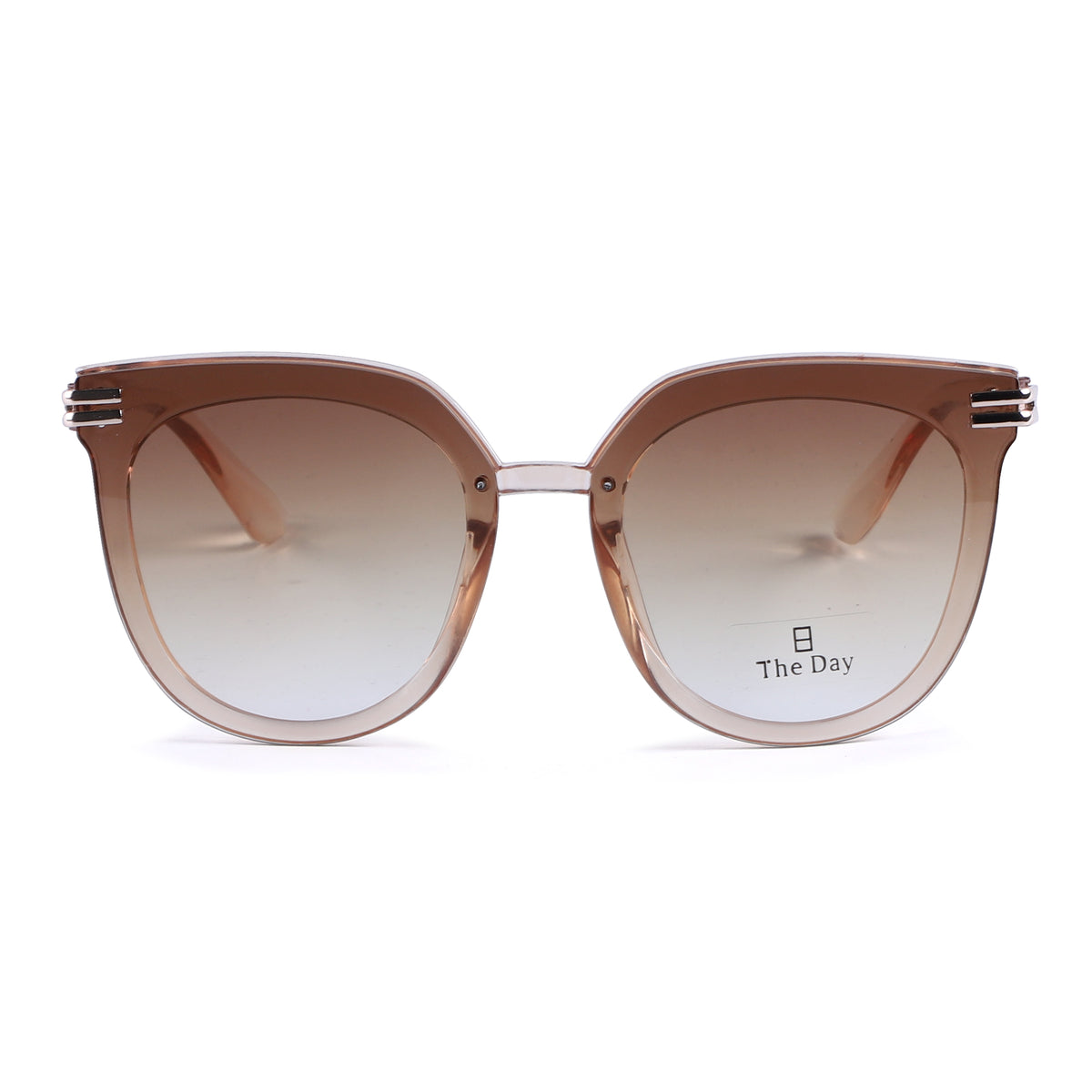Oversized Butterfly Sunglasses with Metallic Temple Accents TD10416