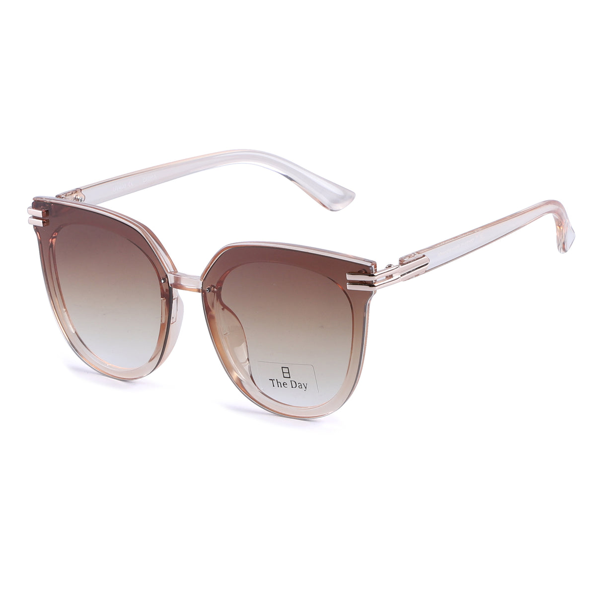 Oversized Butterfly Sunglasses with Metallic Temple Accents TD10416