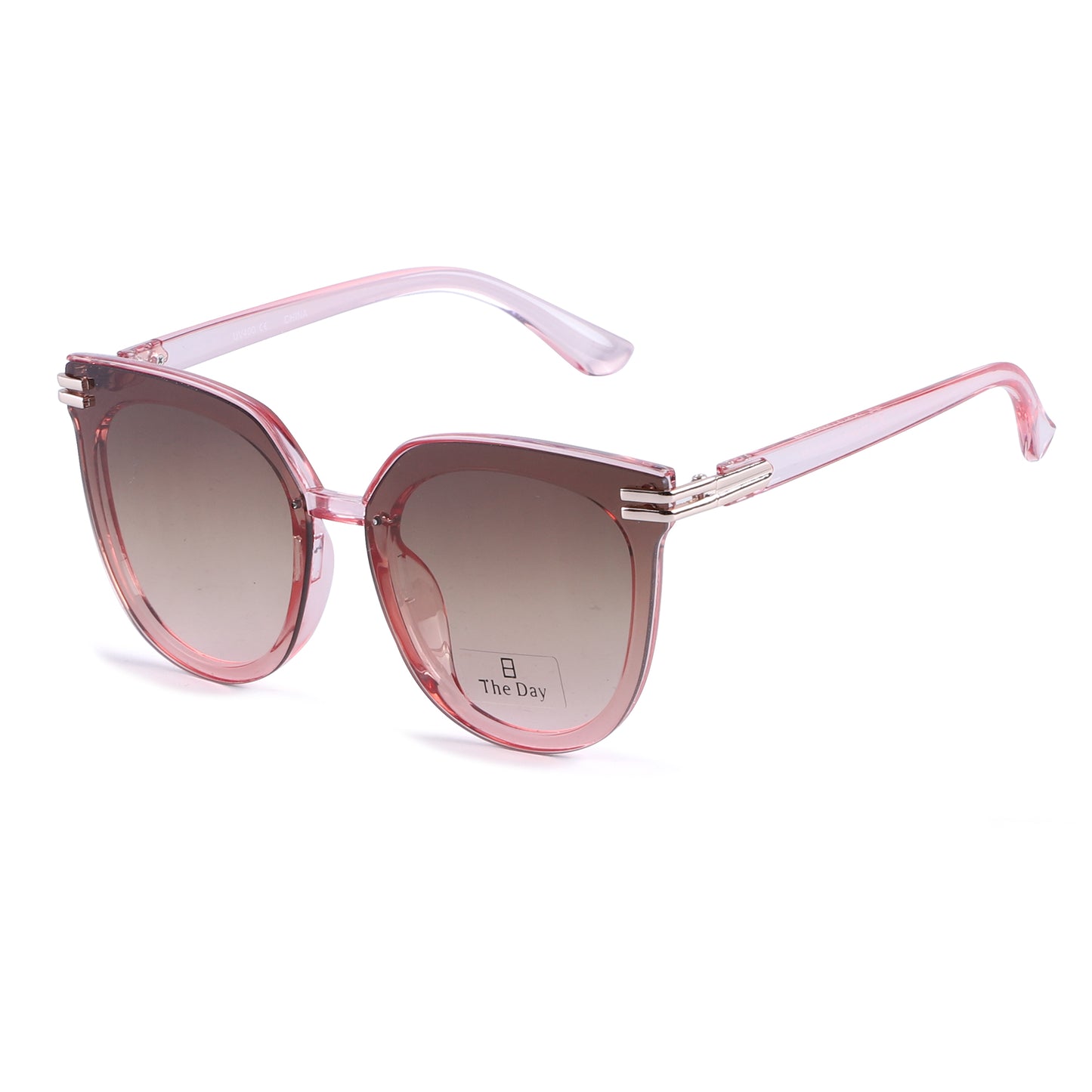 Oversized Butterfly Sunglasses with Metallic Temple Accents TD10416