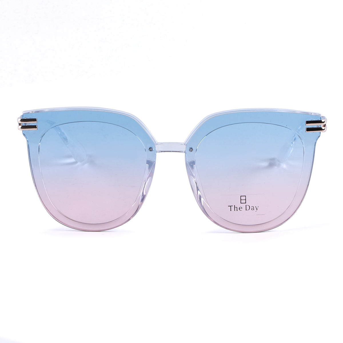Oversized Butterfly Sunglasses with Metallic Temple Accents TD10416