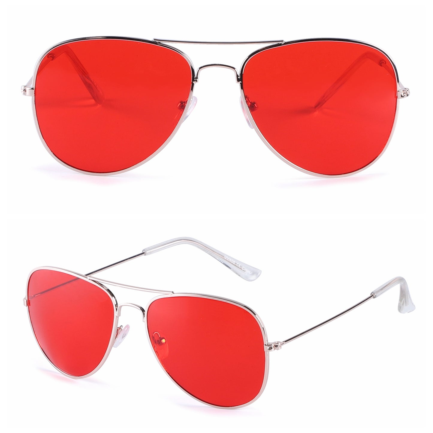 Vintage Style Metal Frame Aviators with Pastel Tinted Lenses in Multiple Colors J0894-Light