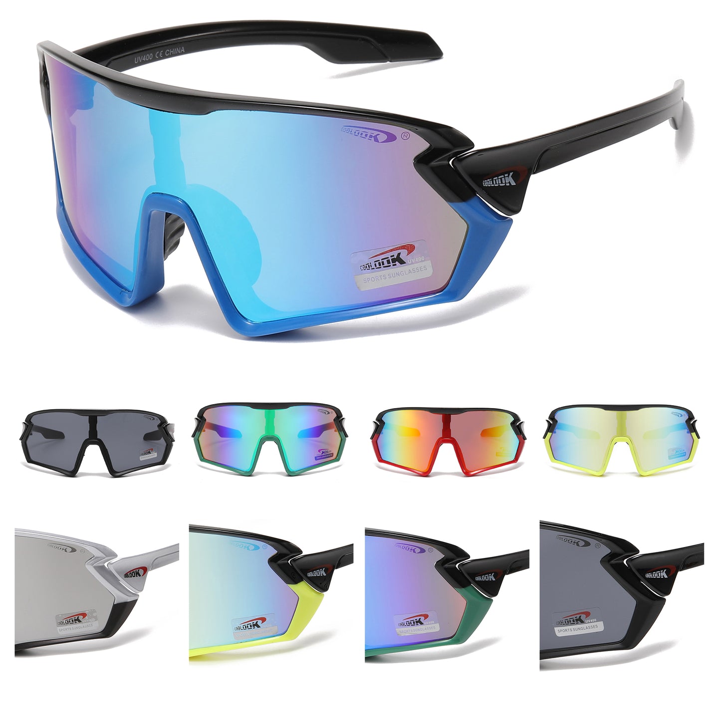 Coolook Shield Wrap Around Sunglasses Wholesale CL11073