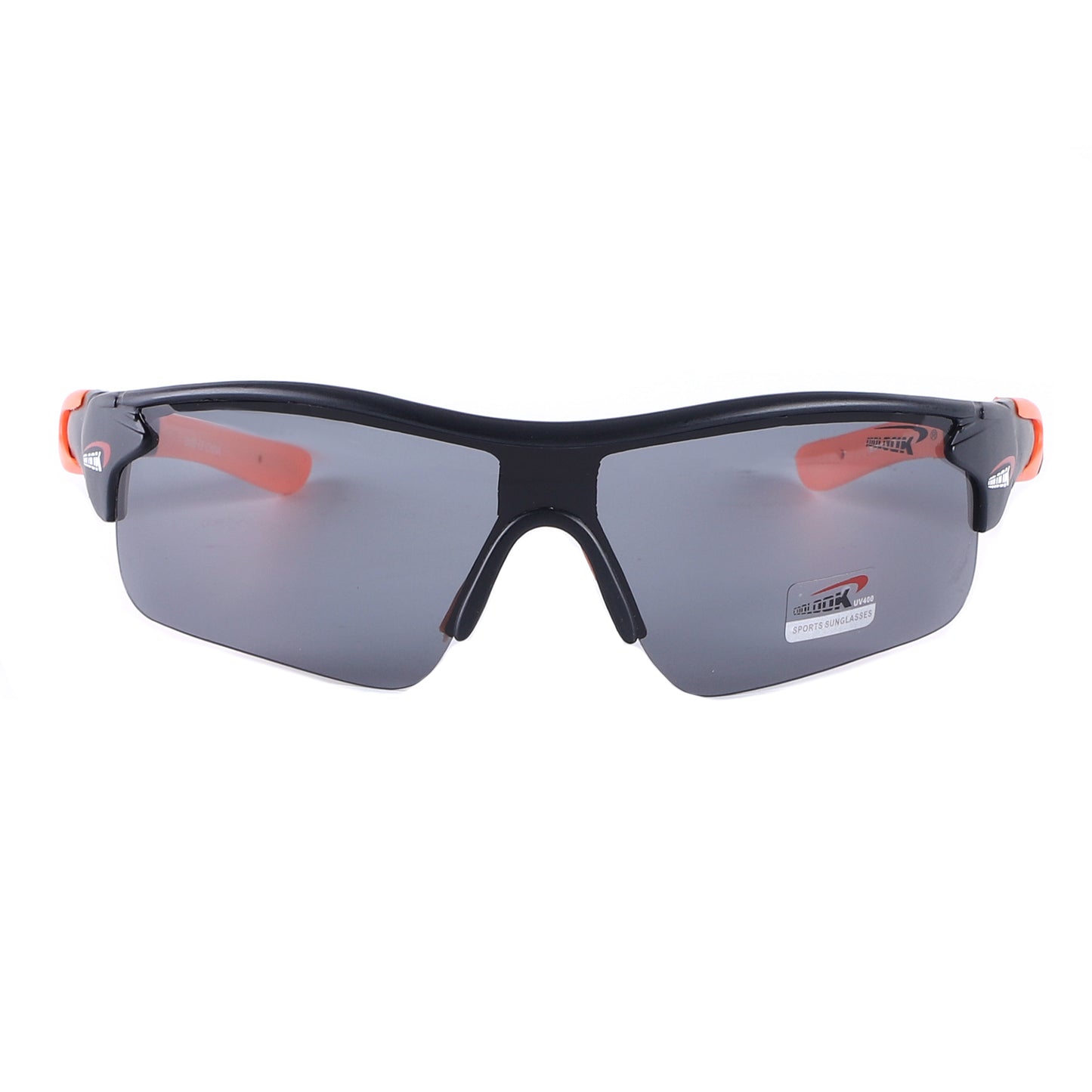Polarized Sports Wrap Sunglasses with Metallic Side Accent Plates and Two-Tone Rubberized Side Arms CL113-PL