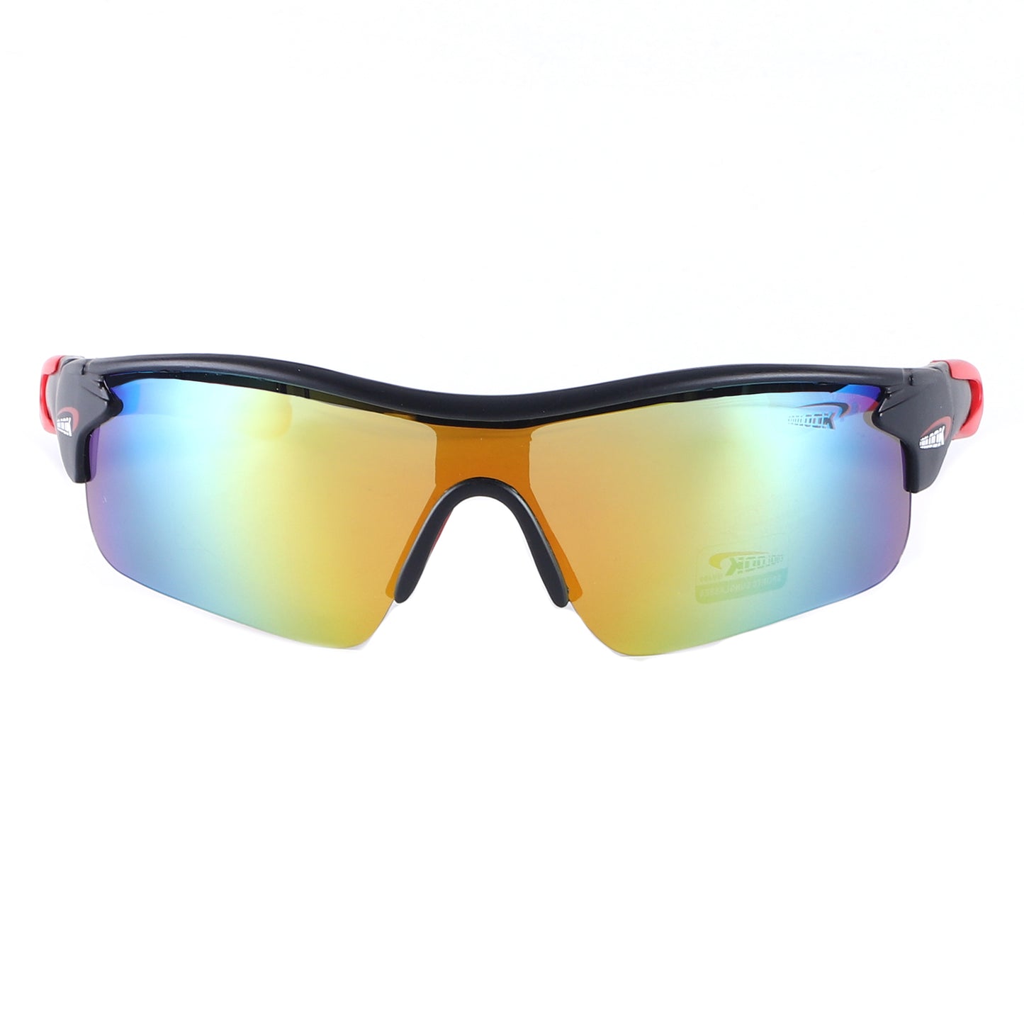 Polarized Sports Wrap Sunglasses with Metallic Side Accent Plates and Two-Tone Rubberized Side Arms CL113-PL