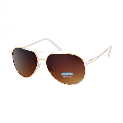 Stylish Aviator Sunglasses with Colored Side Frames & UV Protection Lenses HJ1003