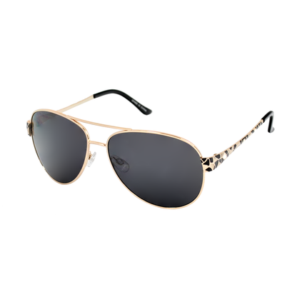 Stylish Aviator Sunglasses with Mosaic Pattern Temples & UV Protection HJ1004