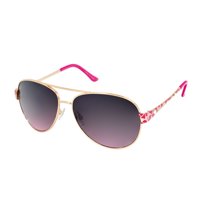 Stylish Aviator Sunglasses with Mosaic Pattern Temples & UV Protection HJ1004
