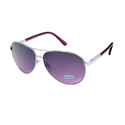 Modern Aviator Sunglasses with Patterned Temple Arms & Lightweight Metal Frame HJ1005