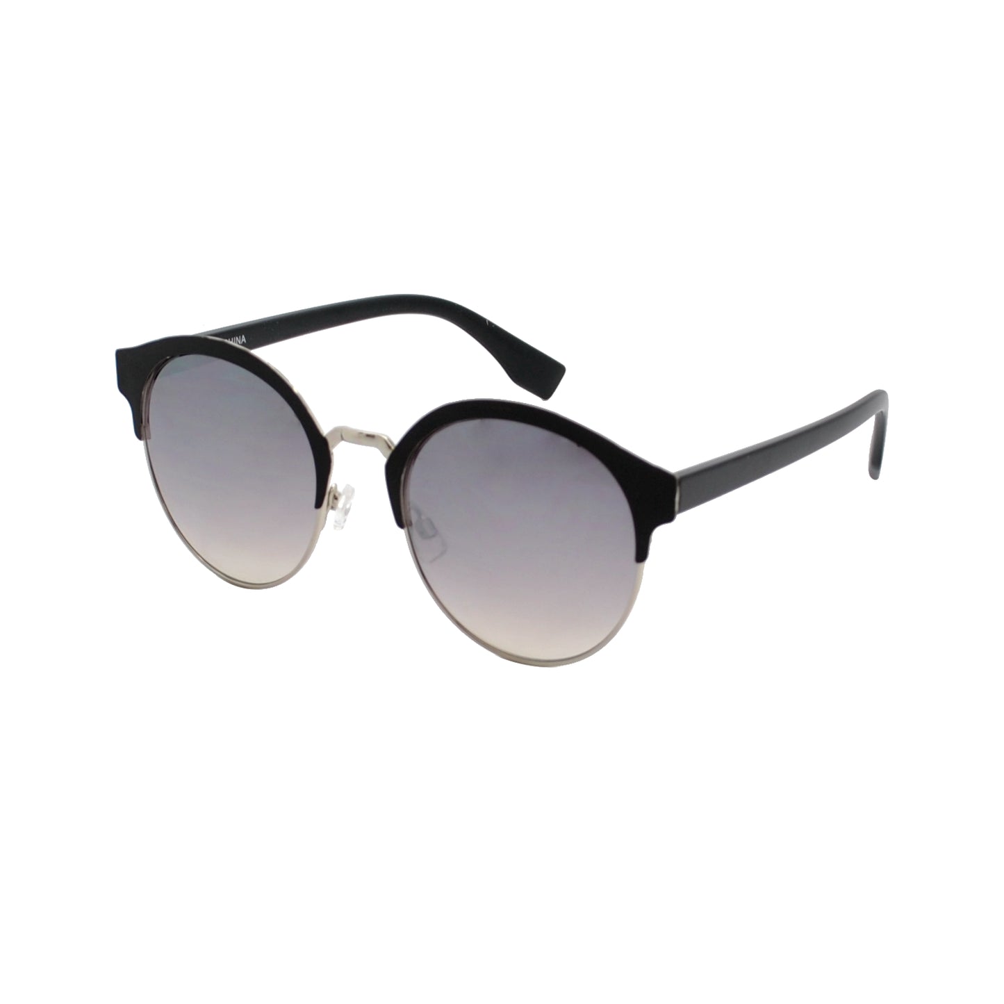 Half-Rim Round Sunglasses with Bold Upper Frame & Slim Temple Arms HJ10108
