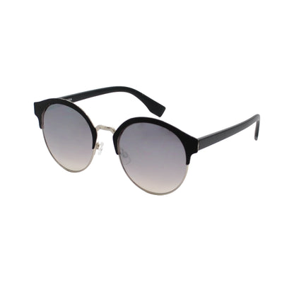 Half-Rim Round Sunglasses with Bold Upper Frame & Slim Temple Arms HJ10108