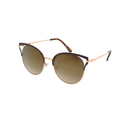 Women’s Retro Cat Eye Round Sunglasses with Cut-Out Temple Accents HJ10113