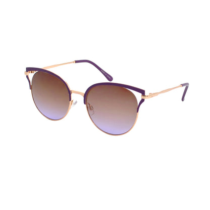 Women’s Retro Cat Eye Round Sunglasses with Cut-Out Temple Accents HJ10113