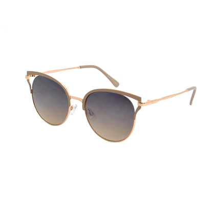 Women’s Retro Cat Eye Round Sunglasses with Cut-Out Temple Accents HJ10113
