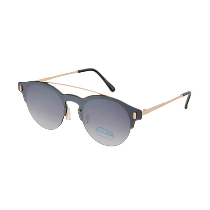 Retro Round Semi-Rimless Sunglasses with Double Bar Bridge with Gradient Lenses HJ10115