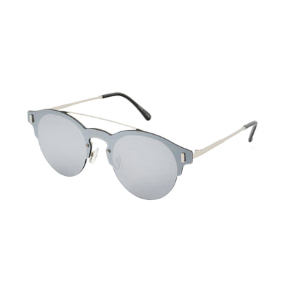 Retro Round Semi-Rimless Sunglasses with Double Bar Bridge with Gradient Lenses HJ10115