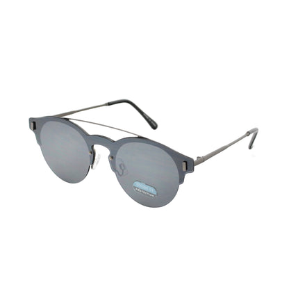 Retro Round Semi-Rimless Sunglasses with Double Bar Bridge with Gradient Lenses HJ10115