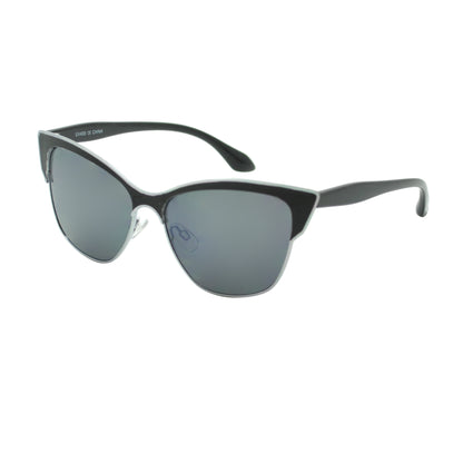 Premium Metal Cat Eye Sunglasses with Two-Tone Accents and Gradient Lenses HJ1014