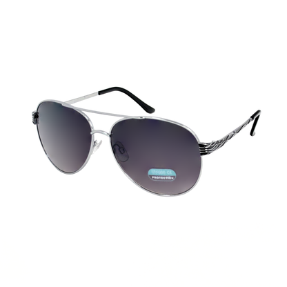 Women's Fashion Aviators with Decorative Vine Side Detail and Gradient Lenses HJ1019